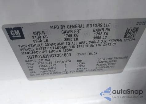 2016 GMC Sierra 1500 из США, поврежденный, VIN 1GTR1LEH1GZ201609